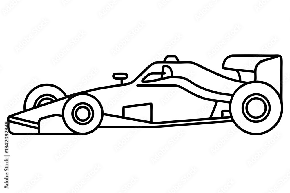 Obraz premium formula one car line art silhouette vector illustration