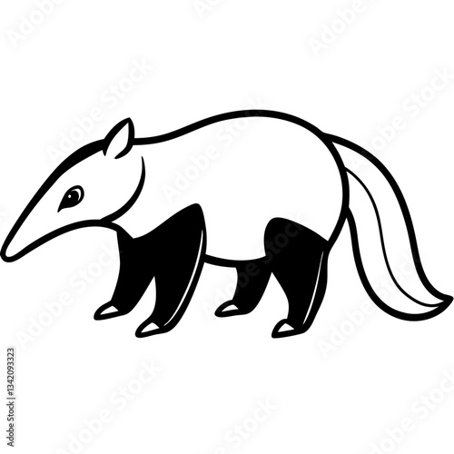 Anteater Illustration: A captivating illustration captures the unique form and grace of a anteater. The artwork focuses on the intricate details.