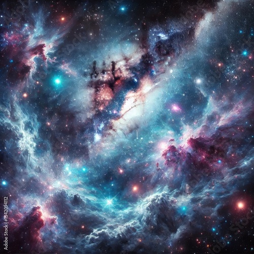 infinite cosmos, filled with countless stars, galaxies, and nebulae stretching endlessly into the void