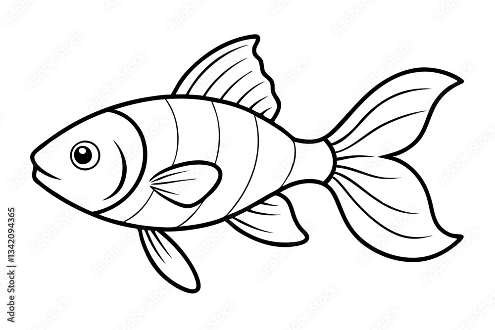 goldfish line art silhouette vector illustration goldfish line art silhouette vector illustration