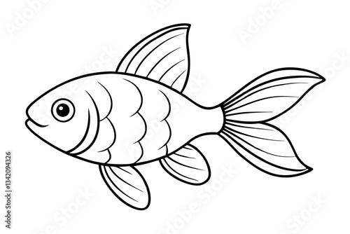 goldfish line art silhouette vector illustration