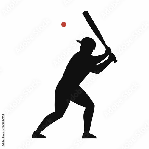 Silhouette of a cricket player