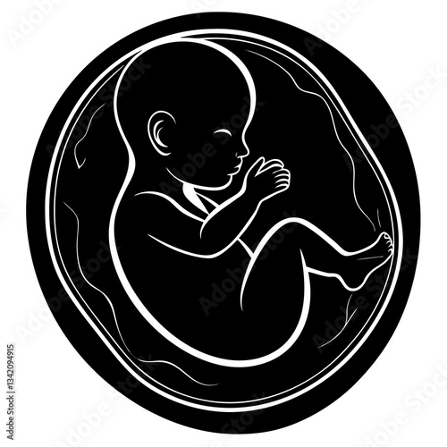Vector illustration of a baby in the womb