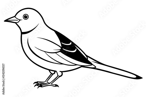 lark bird line art silhouette vector illustration