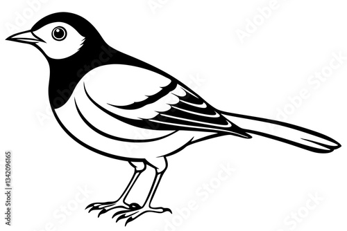 lark bird line art silhouette vector illustration