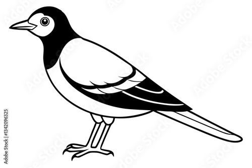 lark bird line art silhouette vector illustration