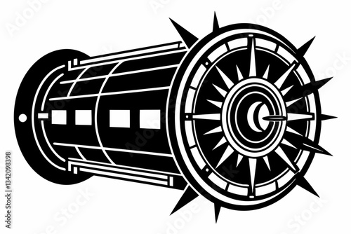 particlecar accelerator line art silhouette vector illustration