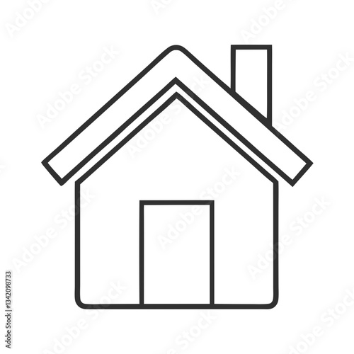 minimalist house design flat stroke icon for apps and websites
