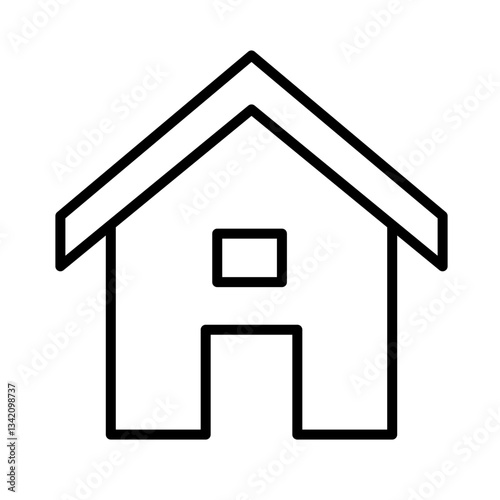house home architecture symbol flat stroke icon for apps and websites
