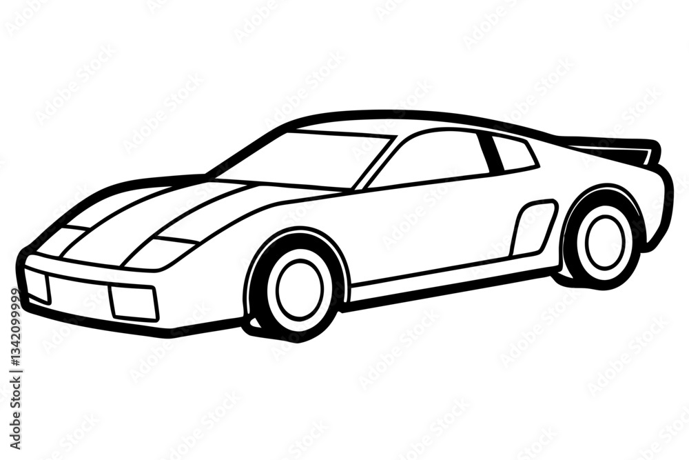 Obraz premium racing car line art silhouette vector illustration