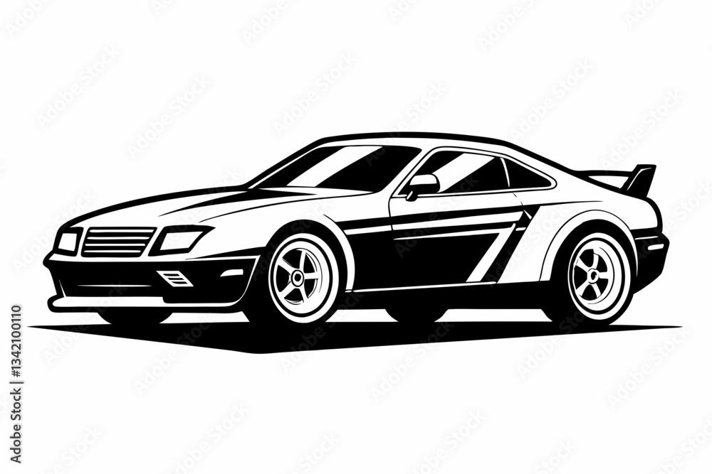 Fototapeta premium racing car line art silhouette vector illustration
