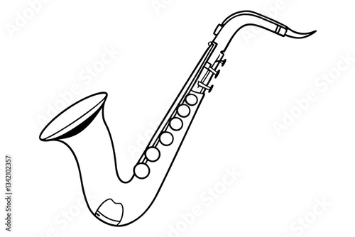 saxophone line art silhouette vector illustration