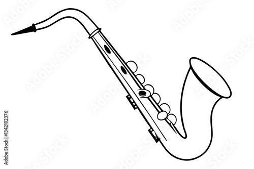 saxophone line art silhouette vector illustration