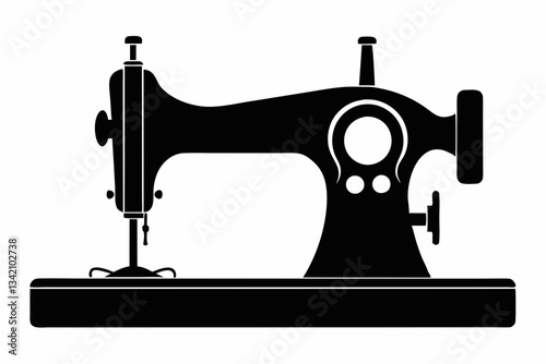 sewing machine line art silhouette vector illustration
