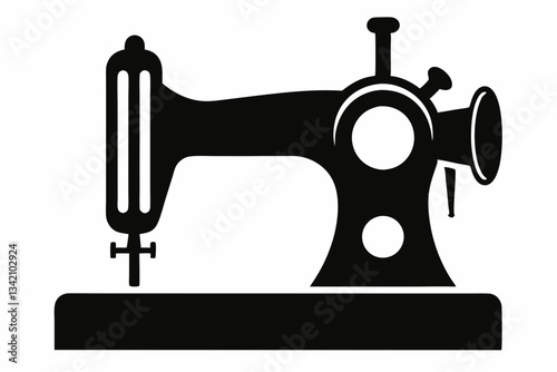 sewing machine line art silhouette vector illustration