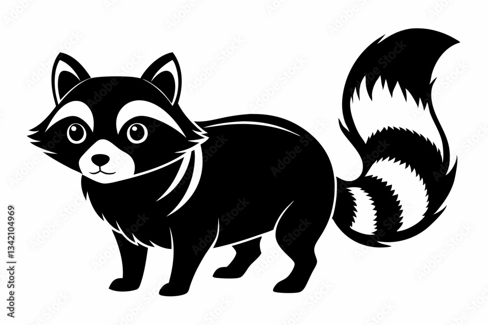 Fototapeta premium tanuki line art silhouette vector illustration