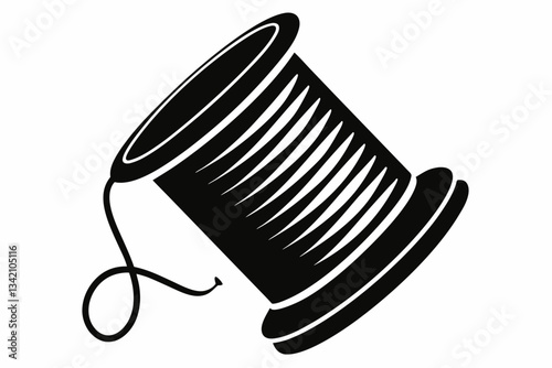 thread spool line art silhouette vector illustration