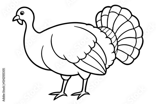 turkey line art silhouette vector illustration