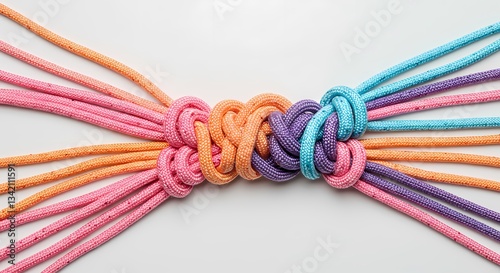 Colorful Yarn Knots: Abstract Texture Background