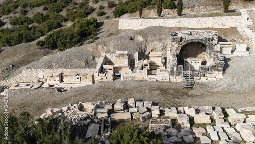 Obraz na płótnie Aerial view of Kibyra ancient city. Burdur, Turkey w salonie