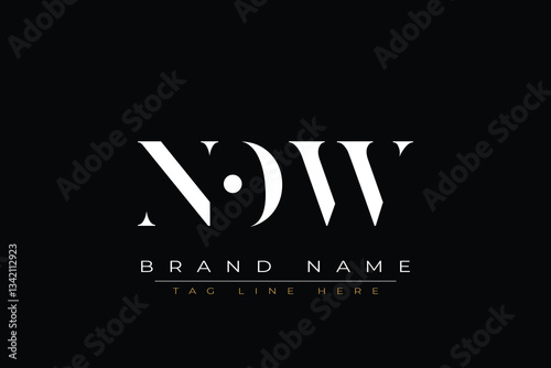 NOW abstract letter logo design. This logo is designed by three abstract letters