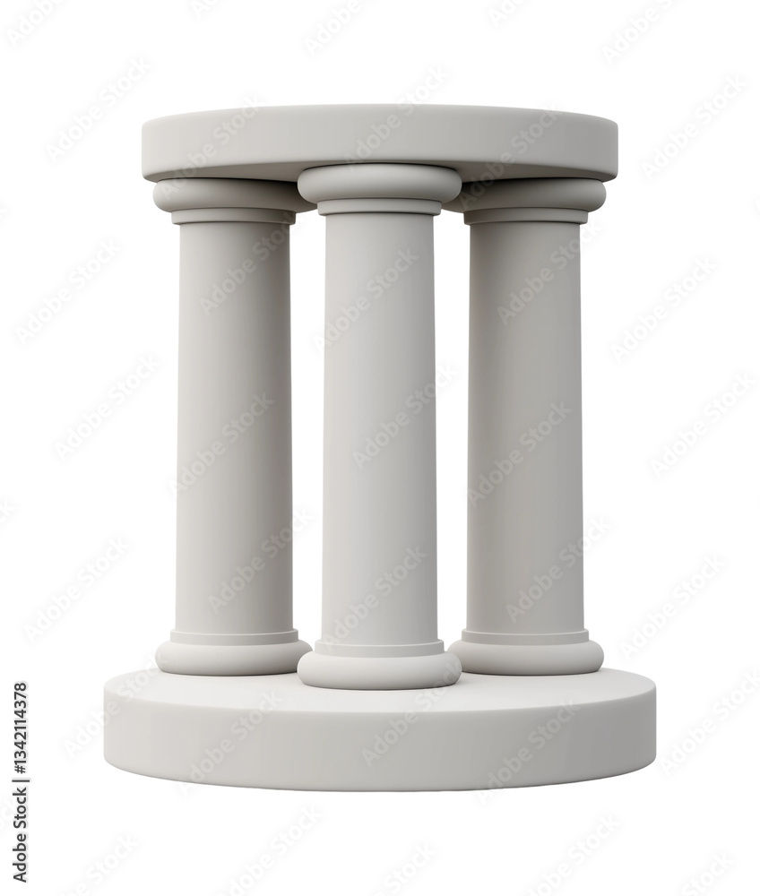 Minimalist decorative column stand with three pillars PNG on Transparent Background Minimalist decorative column stand with three pillars PNG on Transparent Background