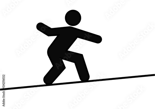 Silueta de surfista en fondo blanco