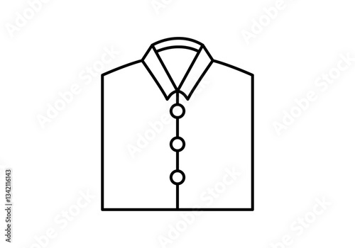 Icono negro de camisa doblada en fondo blanco