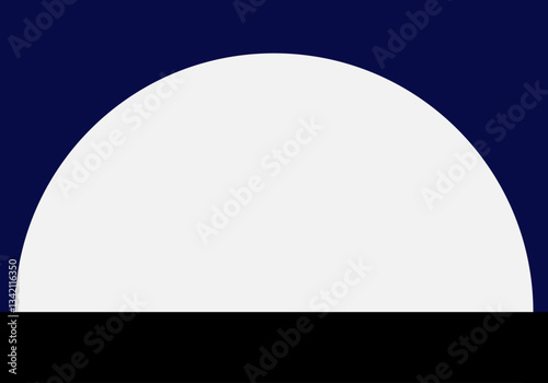 Paisaje de luna llena nocturno en una llanura