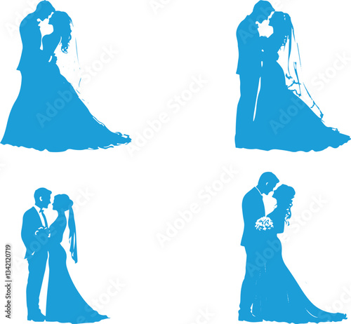bride and groom silhouettes