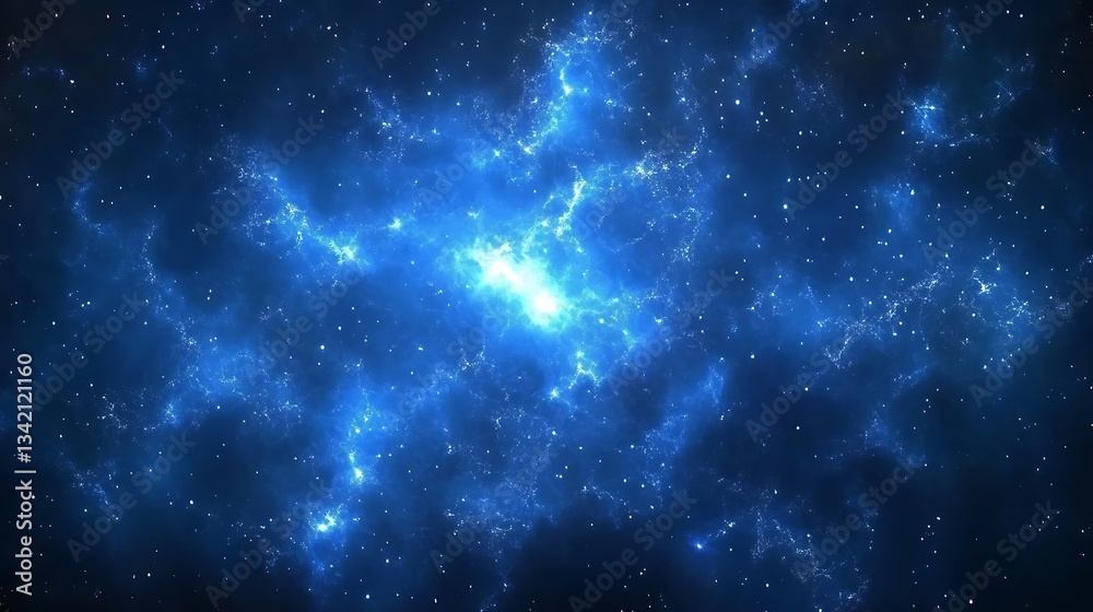 Fototapeta premium A celestial scene depicting space with many bright stars and gas