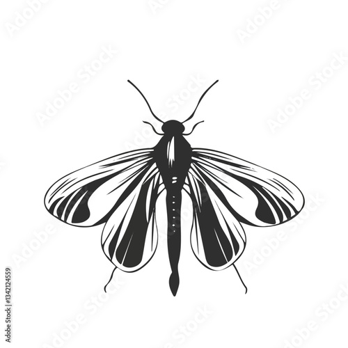 Firefly symbol - black and white design for tattoos, logos and vectors - isolated on white