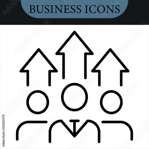 Employee Stock Ownership Plan Line Editable Icons set. Vector icons set. Vector illustration in modern thin line style of business related icons: company, shares, benefits and pension savings.Isolated