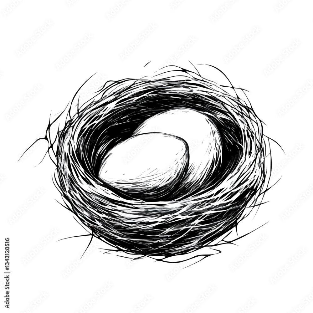 Nest symbol - black and white & minimalist design for tattoos, logos, vectors - isolated on white background. Nest symbol - black and white & minimalist design for tattoos, logos, vectors - isolated on white background.