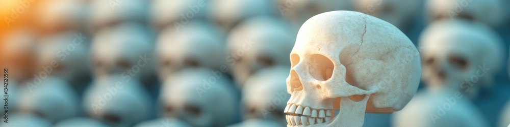 Obraz premium Skulls arranged in mesmerizing pattern, showcasing intricate det