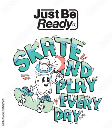 skate illustration, street theme