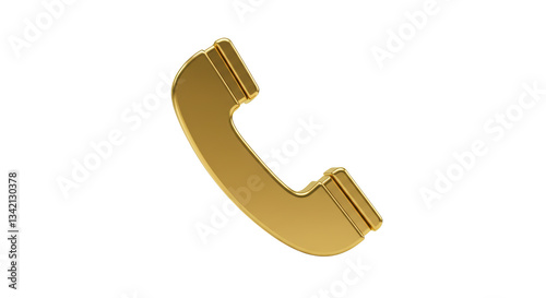 Isolated Golden Phone Receiver