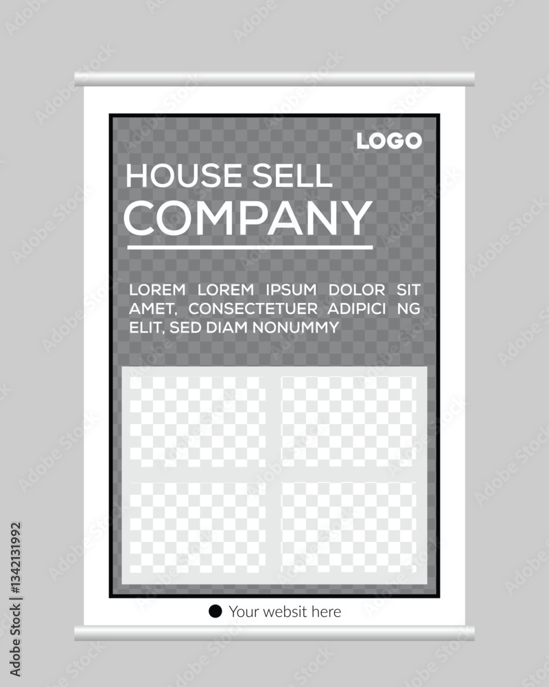 House sell and service rollup banner design template House sell and service rollup banner design template