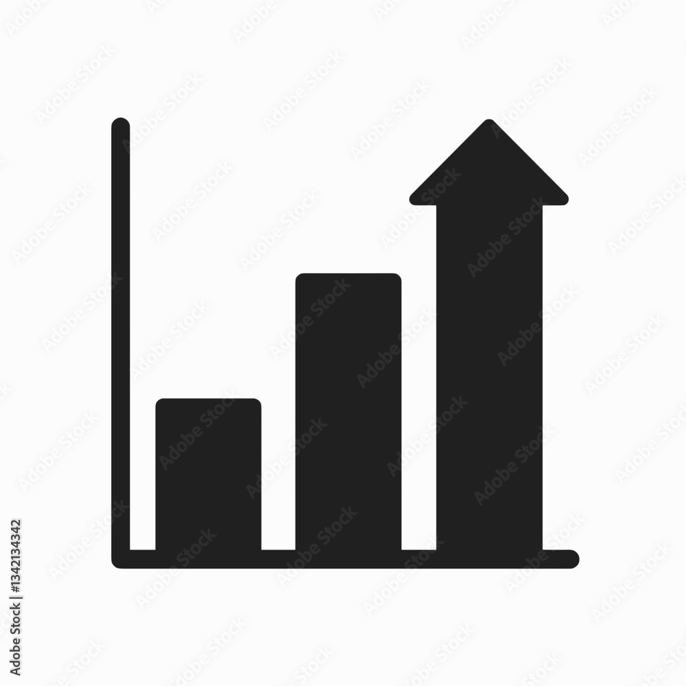 Black and white bar chart illustration, financial growth concept Black and white bar chart illustration, financial growth concept