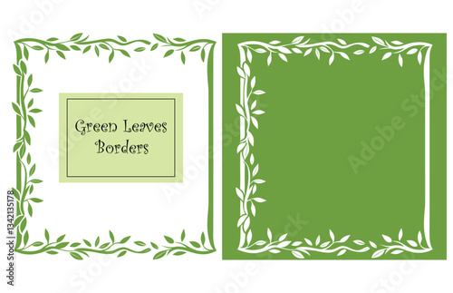 abstract Leaves laser cut square frame vector set.  hand drawn Frame Design elements for decoration, logo , templates, and any projects