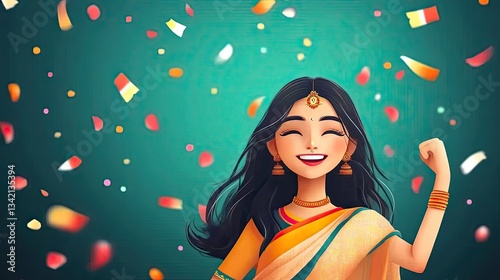 26th January with flag art Indian celebration Happy Republic Day India greetings
