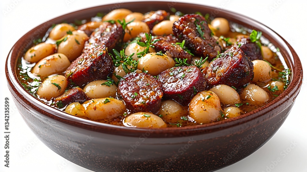 Hearty Bean Stew in Bowl, Studio Shot Hearty Bean Stew in Bowl, Studio Shot