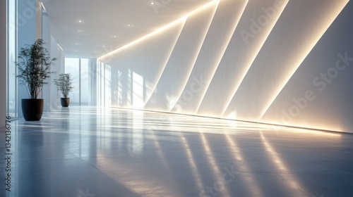 Abstract white background with clean geometric lines and smooth light gradients, perfect for a minimalist style