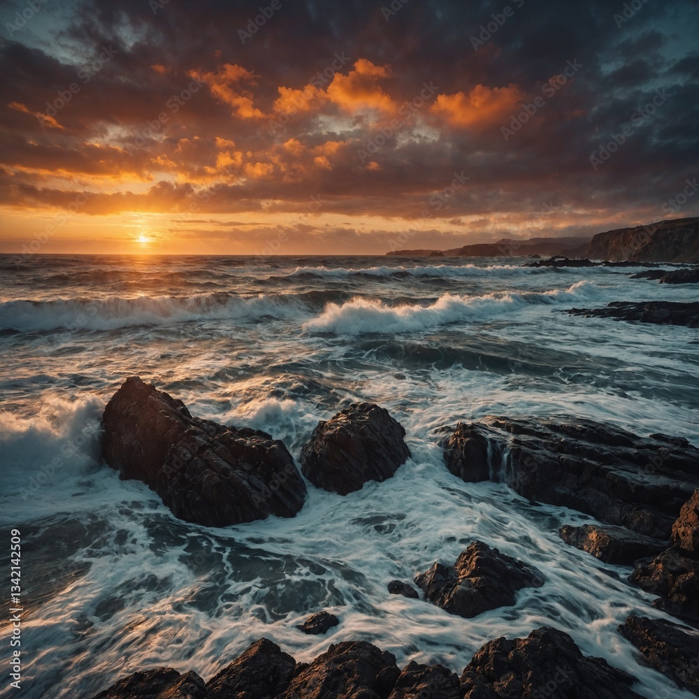 Obraz premium sunset over the sea