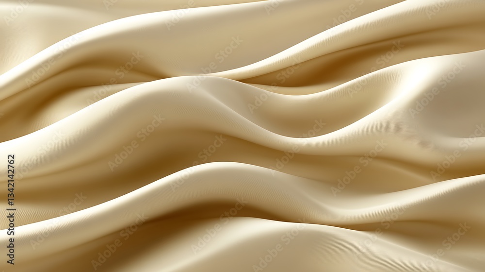 Obraz premium Smooth flowing fabric of a light golden beige color