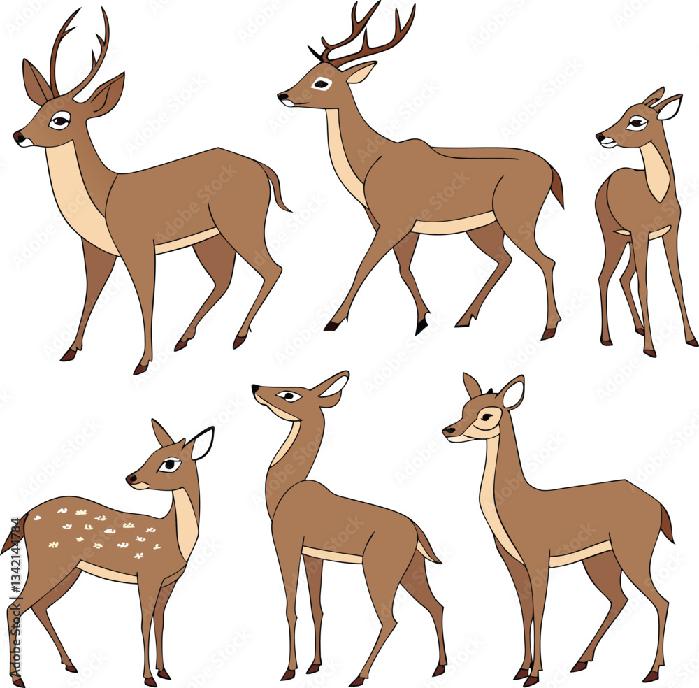 Naklejka premium vector set of deer