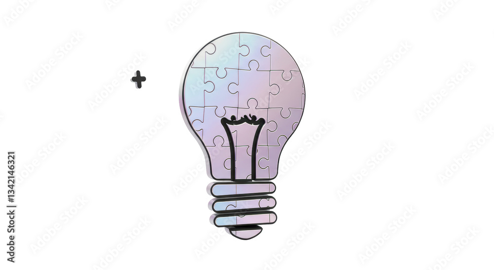 Isolated Light Bulb Made of Puzzle Pieces Idea Isolated Light Bulb Made of Puzzle Pieces Idea