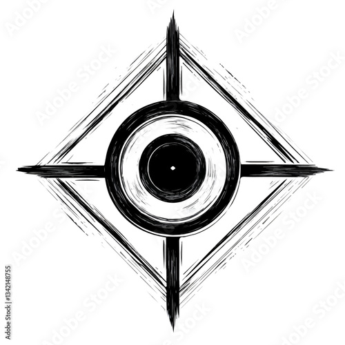Destiny symbol - black and white design for tattoos, logos and vectors - isolated on white