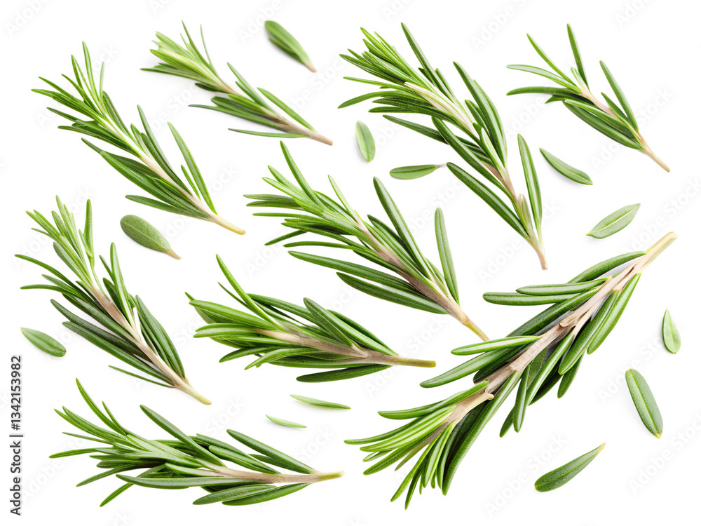 Fototapeta premium rosemerry branch with green leaves