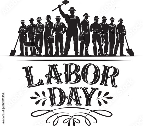 Labor Day Workers Illustration with Tools and Uniforms